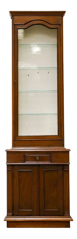 Walnut Wood Cabinet with Display Case, 1950s