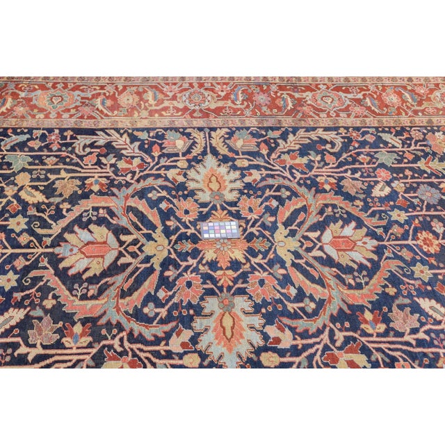 Antique Serapi Rug 8'8'' x 12'4'' For Sale - Image 9 of 12