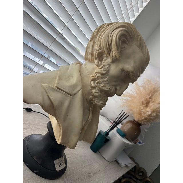 Vintage A. Santini Giuseppe Verdi Bonded Marble Bust - Made in Italy (C. 1960s-1980s) For Sale In Houston - Image 6 of 8