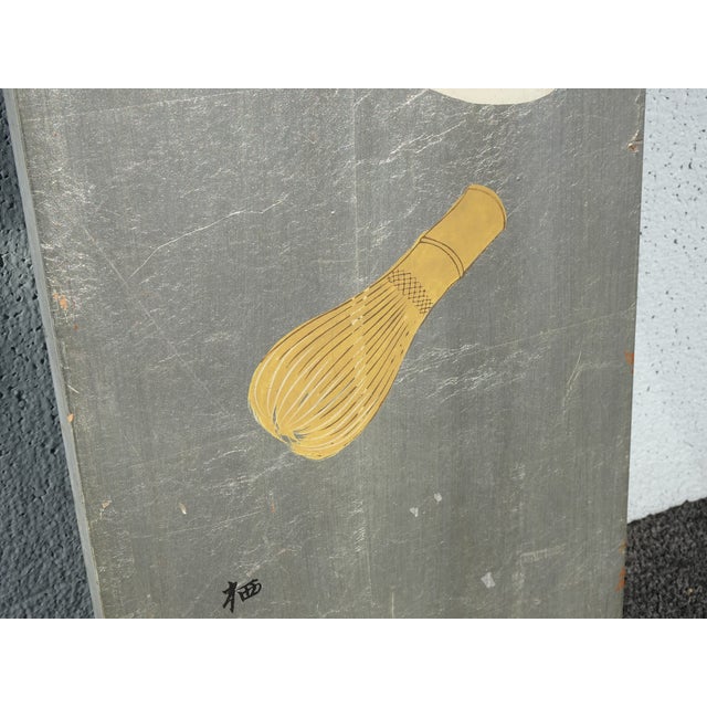 24" Tall Vintage Oriental Asian Silver Gilt Wall Picture and Signed For Sale - Image 11 of 16