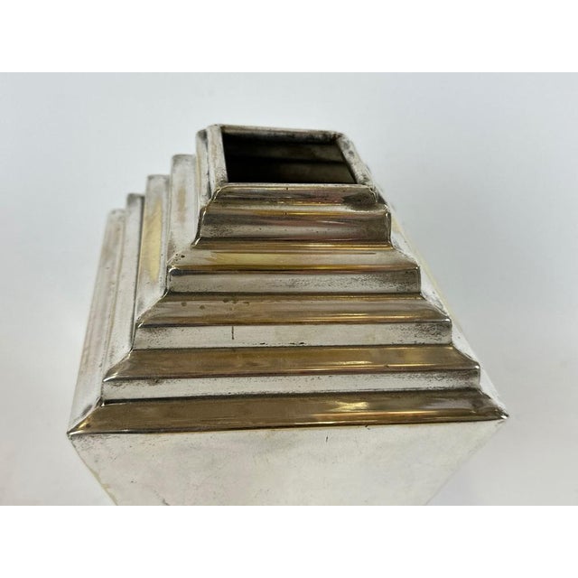 Silver Art Deco Silver-Plated Vase, 1950s For Sale - Image 8 of 13