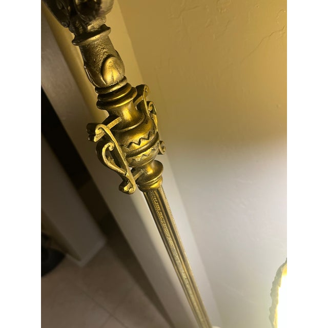 Metal Mid 20th Century Gorgeous Vintage Tiffany-Style Bridge Arm Floor Lamp For Sale - Image 7 of 12
