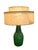 Mid-Century Modern Vintage 1950s Green Ceramic-Like Table Lamp With Possibly Fiberglass Double Drum Shade For Sale - Image 3 of 10