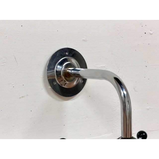 1990s Vintage Space Age Sputnik Saturn Wall-Mounted Coat Rack in Black and Chrome from IKEA, 1990s For Sale - Image 5 of 15