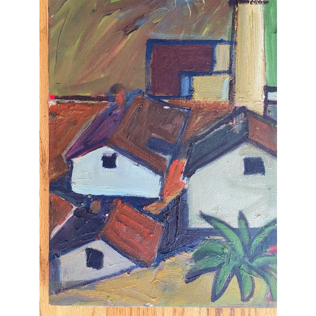 1980s Industrial Landscape Painting in Acrylic on Canvas For Sale - Image 5 of 8