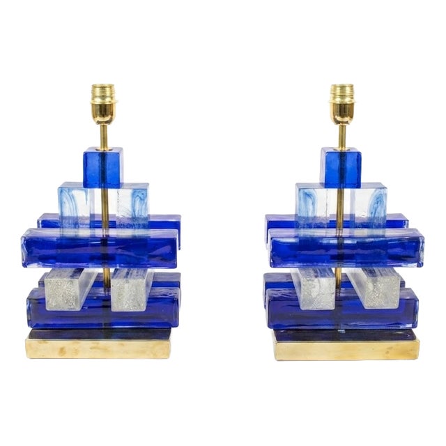 Murano Glass Lamps, 2010s, Set of 2 For Sale