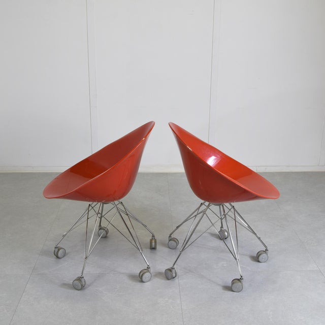 1990s Set of Vintage Eros Model Chairs in Polycarbonate and Die-Cast Metal by Philippe Starck for Kartell., 1990s For Sale - Image 5 of 10