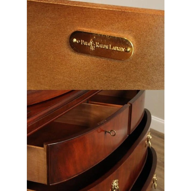 High Quality Mahogany Armoire or Linen Press with Pair of Doors Opening to Adjustable Shelves Over Four Dovetailed...