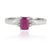 Contemporary Modernist Octagon 0.69 Ct Natural Ruby Ring With Diamond Trinity Cluster in Solid Silver Size 7.5 For Sale - Image 3 of 13