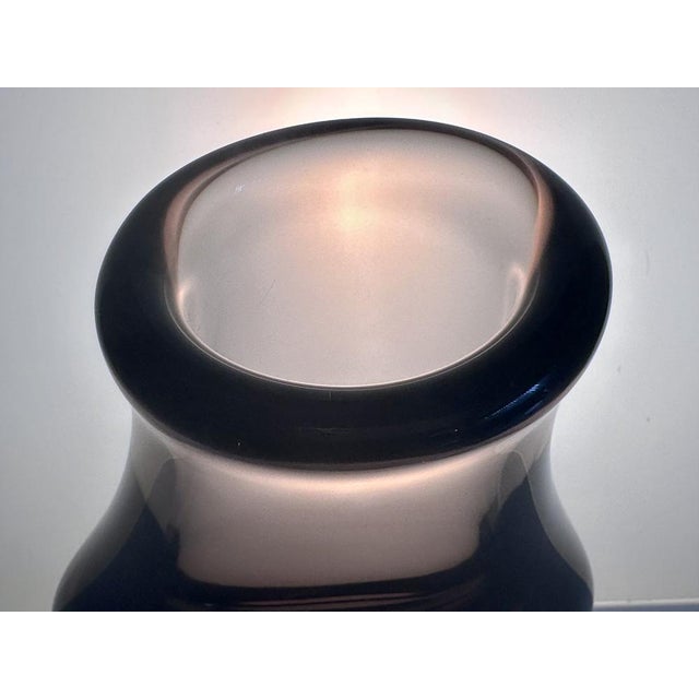 Sculptural Bohemian Smoked Glass Vase by Miroslav Klinger for Zelezny Brod ZBS, Czechoslovakia, 1950s For Sale - Image 11 of 17