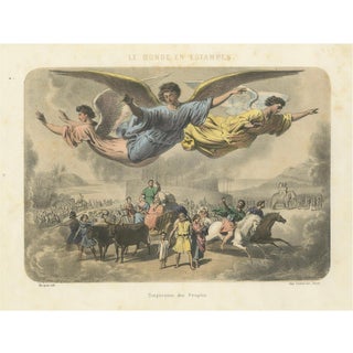 After Leloir & Fossey, Allegory of Human Dispersion, Le Monde en Estampes, 1845, Lithograph For Sale