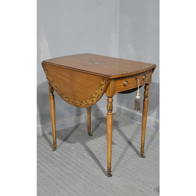 Vintage Painted Satinwood Pembroke Table, 1920 For Sale - Image 14 of 16