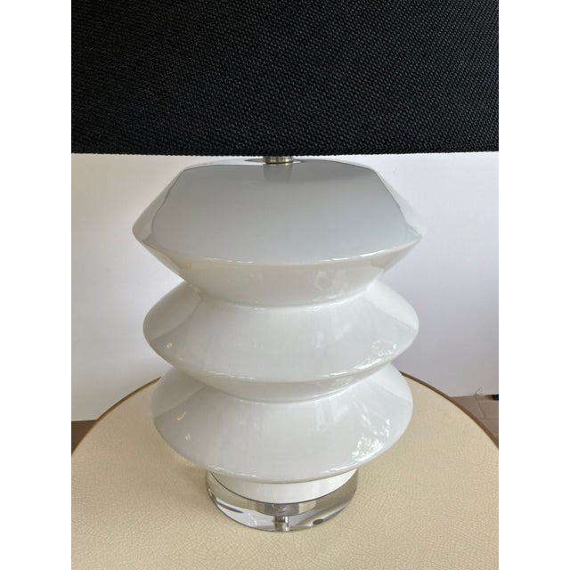 2020s Modern Large White Beehive Table Lamp For Sale - Image 5 of 5