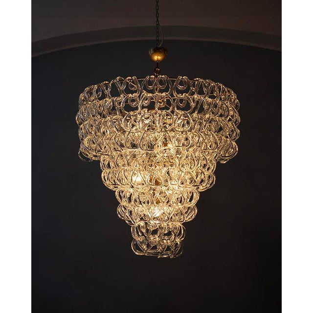 Murano Glass Chandelier by Mangiarotti for Vistosi For Sale - Image 8 of 10