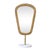 2020s Matthew Izzo Home Large Micah Aged Gold Table Top Mirror on White Marble Base For Sale - Image 5 of 5
