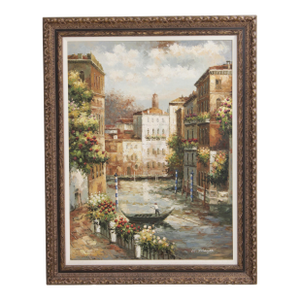 w.johannele Large Venice Canal Oil Painting on Canvas