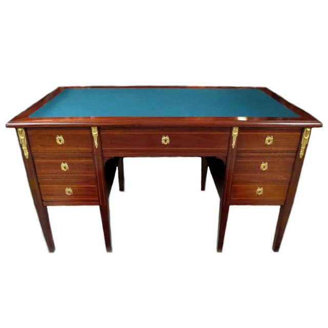 Brown French Empire Writing Desk, 1930s For Sale - Image 8 of 8