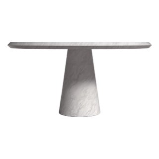 Castle Italian Carrara Marble Round Dining Table 60" For Sale