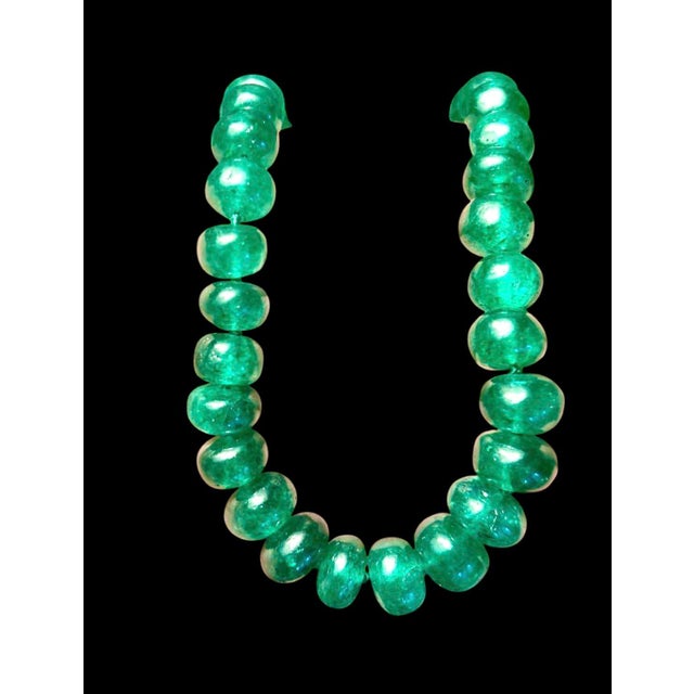 Epic Emerald Rondelle Necklace With 14k Gold For Sale - Image 10 of 10