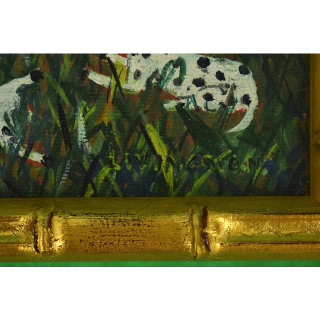 Mid 20th Century Mid 20th Century Dalmatians Oil on Canvas For Sale - Image 5 of 6