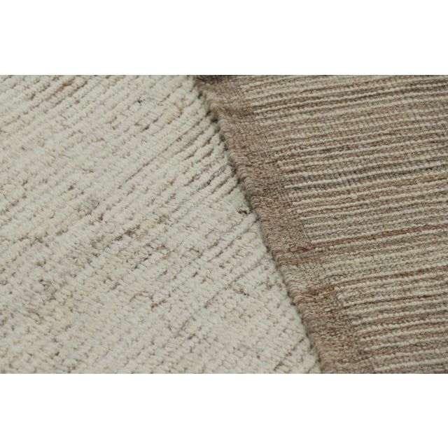 Textile Rug & Kilim’s Oversized Kilim With Beige and White Textural Stripes and Striae For Sale - Image 7 of 7