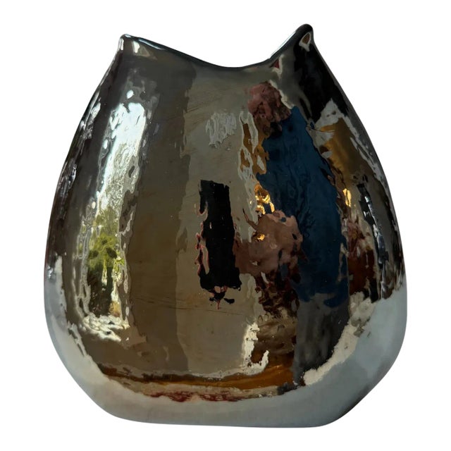 21st Century John-Richard Metallic Porcelain Vase For Sale