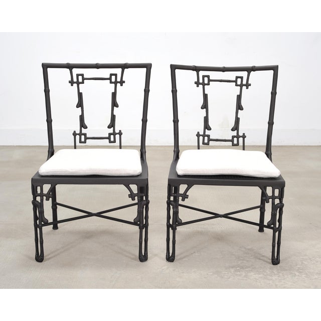 Michael Taylor Set of Six Michael Taylor Bronzed Bamboo Garden Dining Chairs For Sale - Image 4 of 18