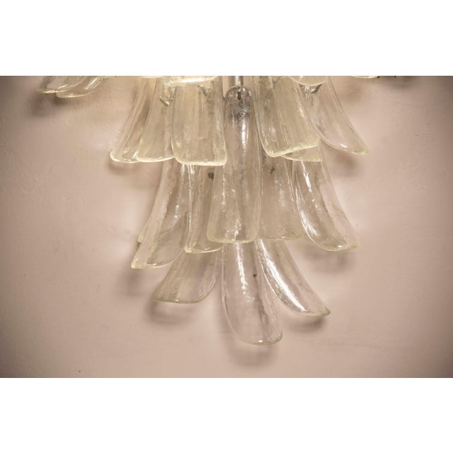 Wall Light in Transparent Glass Petals from Venini, 1970s For Sale - Image 3 of 11