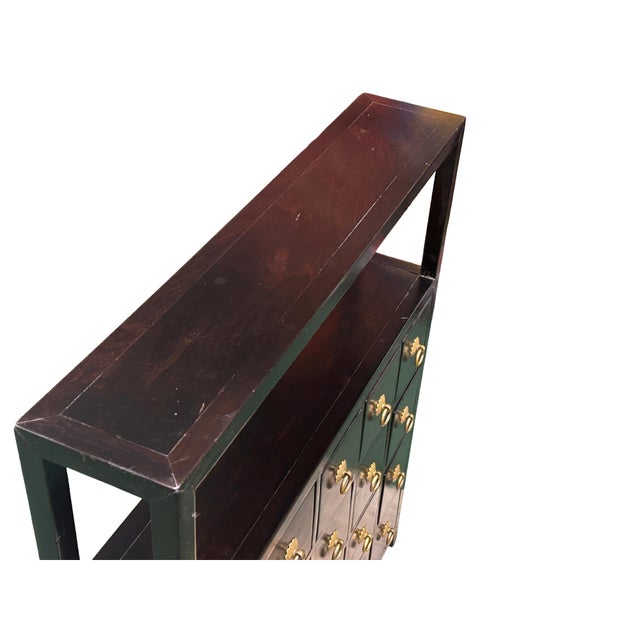 Table Top Chest Open Display Shelf 20 Drawers Traditional Apothecary Cabinet For Sale - Image 9 of 10