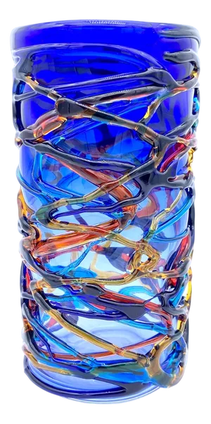 Blue Cylindrical Vase in Murano Glass from YourMurano