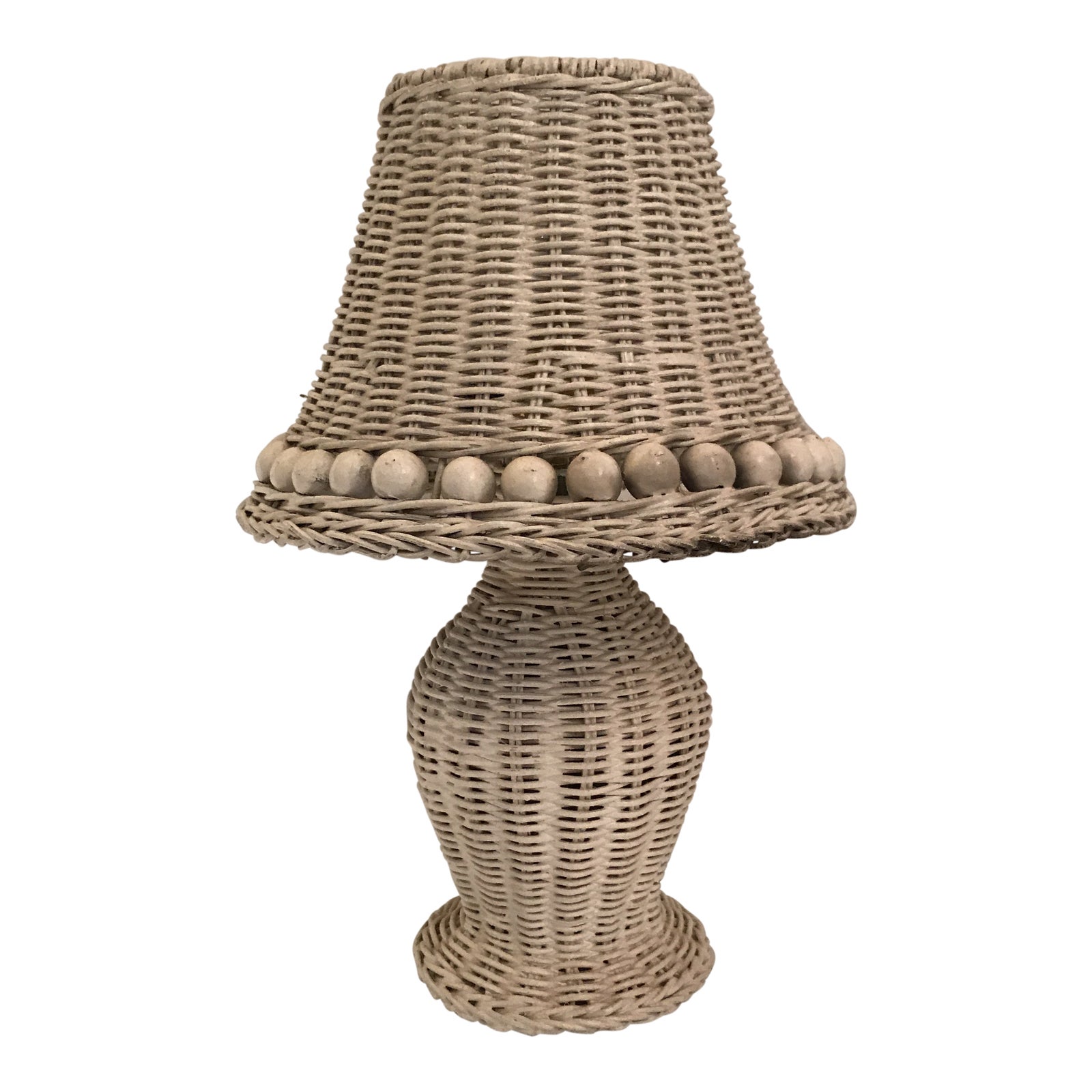 White Wicker Table Lamp Chairish