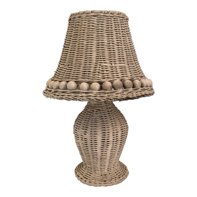 White Wicker Table Lamp Chairish