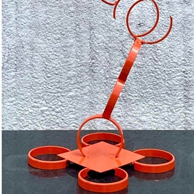 Vintage Postmodern Geometric Abstract Steel Sculpture For Sale - Image 13 of 13