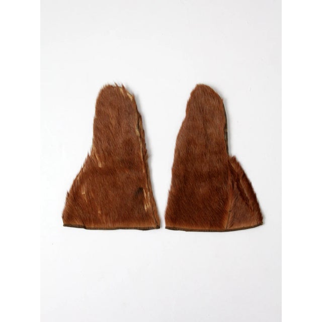 Farmhouse Antique Fur Mitten Gloves - A Pair For Sale - Image 3 of 5