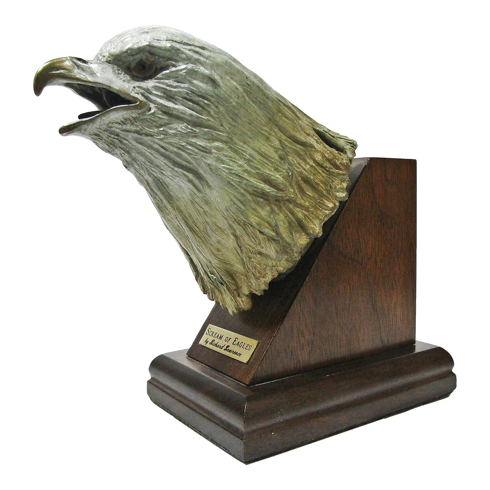 Richard Lawrence 'Scream of Eagle' Bronze Eagle Head Sculpture Chairish