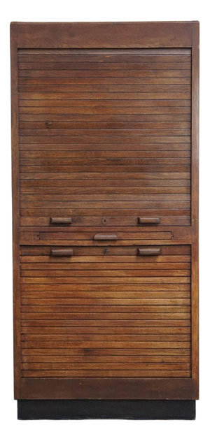 Notary Cabinet with Two Roller Doors in Oak