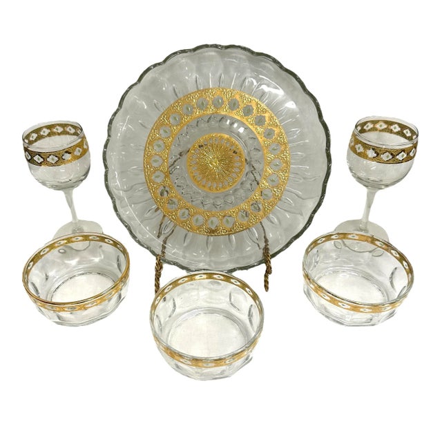 Mid Century Modern Culver Valencia 22k Gold - 6 Piece Set For Sale - Image 9 of 9