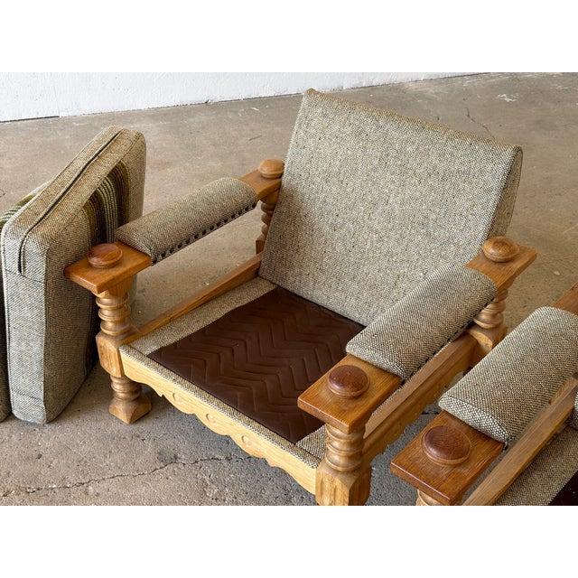 Brutalist Oak Lounge Chairs by Henning Kjærnulf, 1960s, Set of 2 For Sale - Image 9 of 17