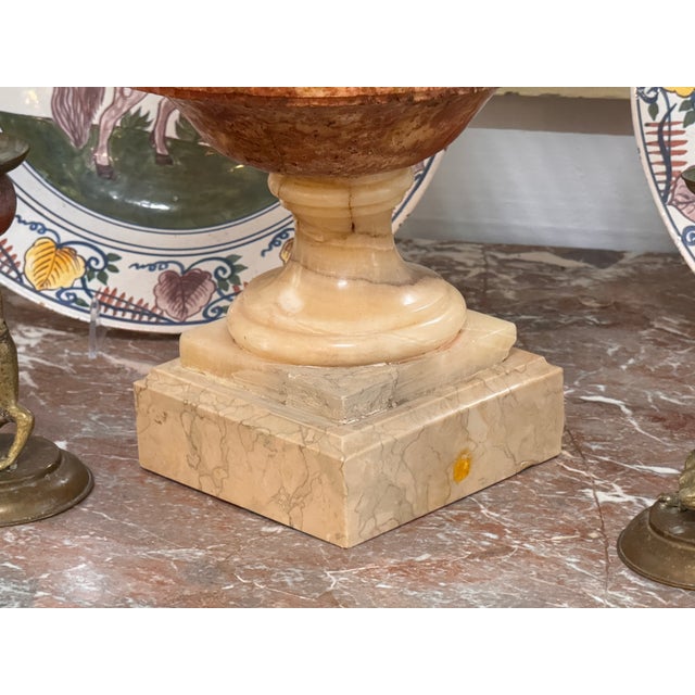 Traditional Marble Urn on Square Base For Sale - Image 3 of 8