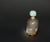 Glass Vintage Rock Crystal Snuff Bottle With Blue Calcite Top For Sale - Image 7 of 9