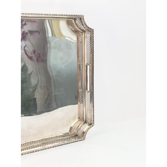 Italien Silver Rectangular Tray For Sale - Image 6 of 13