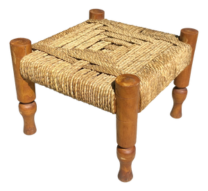 Rope and Wood Stool attributed to Adrien Audoux and Frida Minet, France, 1950s