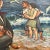 1949 Coastal Figurative Landscape Oil Painting by E.J. Hartmann, Framed For Sale - Image 4 of 8