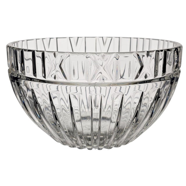 Attributed Tiffany & Co. Atlas Crystal Centerpiece Bowl, 9.75", C. 1995–2005 For Sale In San Francisco - Image 6 of 16