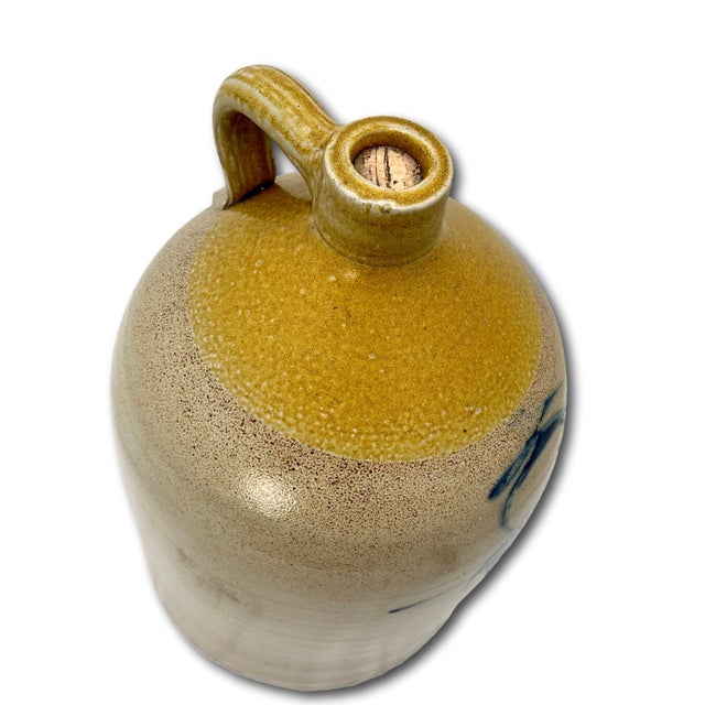 Blue Unusual & Very Large 5 Gallon Size Antique American Blue "Stinger" Decorated Stoneware Jug - Late 19th Century For Sale - Image 8 of 12