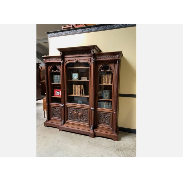 Antique Neo-Gothic Display Bookcase For Sale - Image 4 of 11