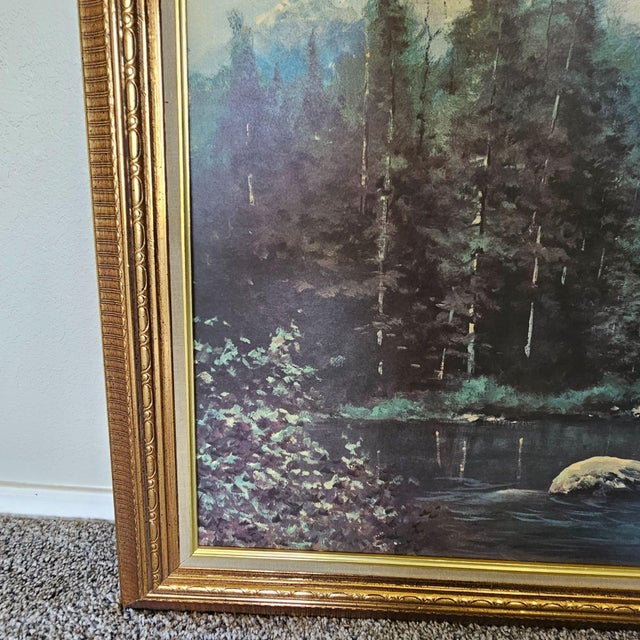 Vintage Art Robert Wood Mountain Stream Framed Print 66 X 30" 1904 For Sale In Tulsa - Image 6 of 14