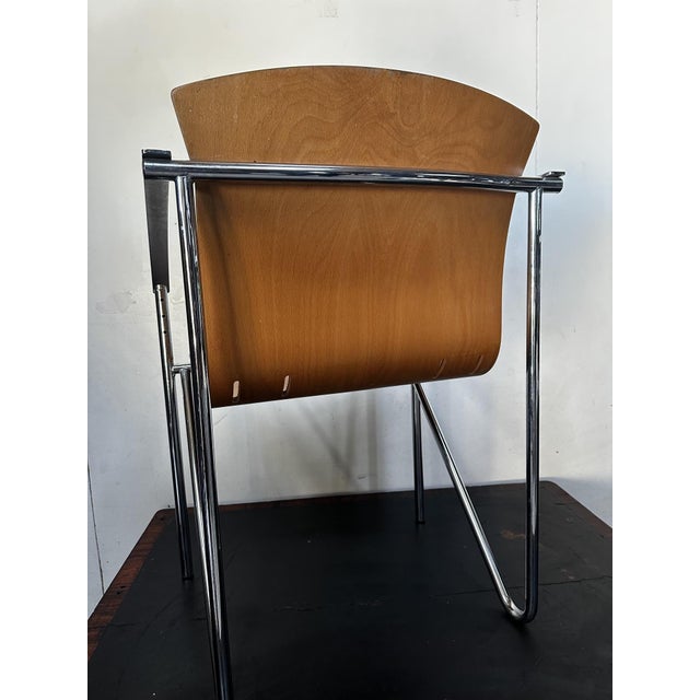 Vintage Chrome and Beech Dining Chair in Bentwood, 1990s For Sale - Image 4 of 17