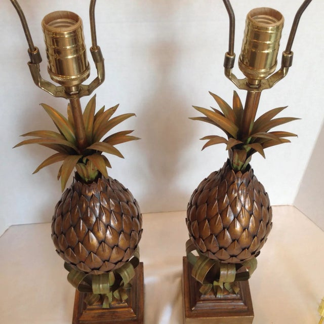 MidCentury Tole Pineapple Lamps a Pair Chairish