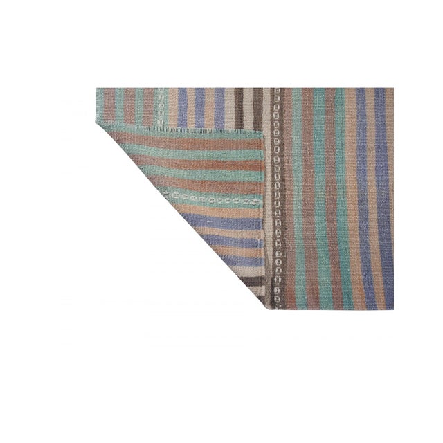 1960s Striped Vintage Faded Kilim Rug - 5`7 For Sale - Image 5 of 6